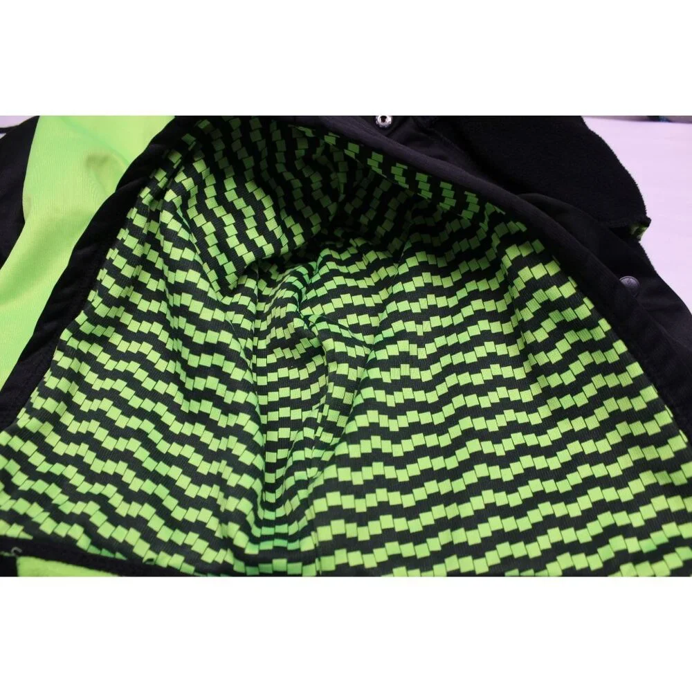 New Balance youth snap‎ front neon green black hoodie jacket 14/16